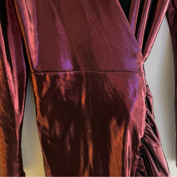 Le Group Made in Italy Metallic Wrap Dress - Picture 10 of 11